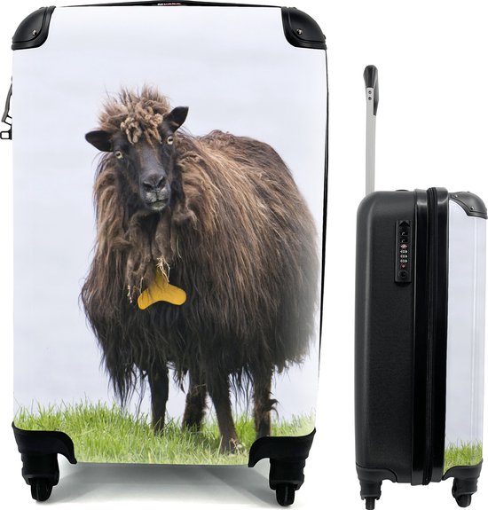 MuchoWow® Koffer - Verstopte Wolf Tussen De Struiken - Past Binnen 55x40x20 Cm En 55x35x25 Cm Handbagage Trolley Fotokoffer Cabin Size Print