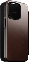 Nomad - Rugged Horween Leather Folio iPhone 14 Pro Mag hoesje - bruin
