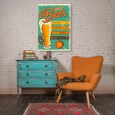 Wanddecoratie / Schilderij / Poster / Doek / Schilderstuk / Muurdecoratie / Fotokunst / Tafereel Beer menu gedrukt op Sublimatie