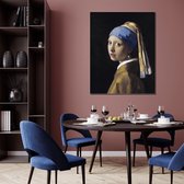 Wanddecoratie / Schilderij / Poster / Doek / Schilderstuk / Muurdecoratie / Fotokunst / Tafereel Meisje met de parel - Johannes Vermeer gedrukt op Geborsteld aluminium