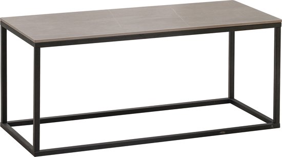 Salontafel ovaal - Keramiek wit marmerlook - Goudkleurig metaal