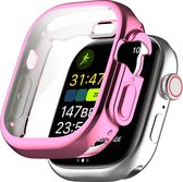 By Qubix Apple Watch Ultra TPU case - Volledig beschermd - Roze - Geschikt voor Apple Watch 49mm hoesje - screenprotector - Bescherming iWatch -
