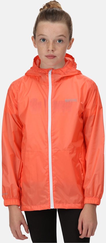 Regatta - Kids Pack It III Opvouwbaar Kinder Regenjack - Koraal - Maat 104