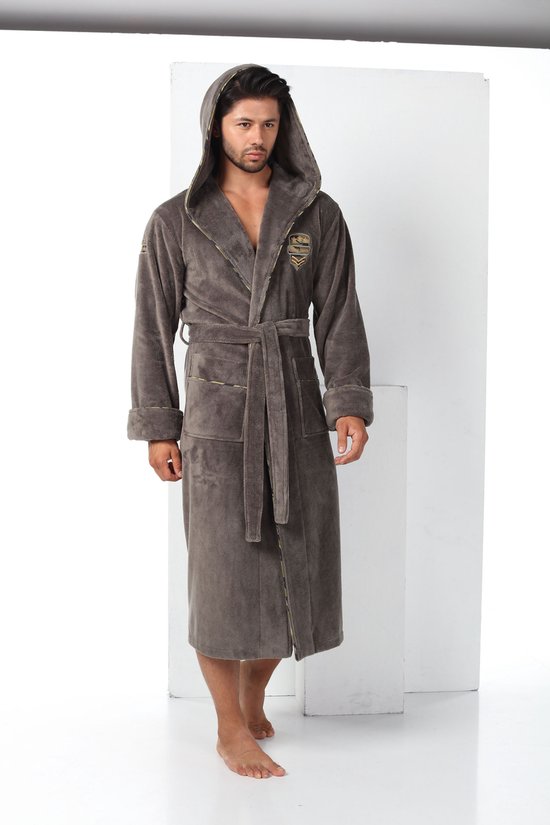 Ladeheid Heren Badjas 100% Katoen LA40-192 - Luxe Badstof Met Capuchon En Zakken