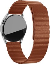 Strap-it horlogebandje leer 22mm - Magnetisch leren loop bandje geschikt voor Samsung Galaxy Watch 46mm / Gear S3 Classic & Frontier / Galaxy Watch 3 45mm / Amazfit GTR 2 / GTR 3 / GTR 4 - bruin
