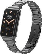 Stalen Smartwatch bandje - Geschikt voor Xiaomi Smart Band 7 Pro stalen bandje - zwart - Strap-it Horlogeband / Polsband / Armband