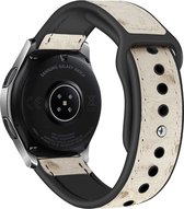 Strap-it smartwatch bandje leer - leren siliconen hybrid bandje geschikt voor Huawei Watch GT 2 42mm / GT 3 42mm / GT 3 Pro 43mm - Polar Ignite / Ignite 2 / Ignite 3 / Unite / Pacer - Amazfit GTS 1-2-3-4 / Bip / GTR 42mm - zand wit