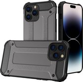 Mobigear Hoesje geschikt voor Apple iPhone 14 Pro Max Telefoonhoesje Hardcase | Mobigear Outdoor Backcover Shockproof | Schokbestendig iPhone 14 Pro Max Telefoonhoesje | Anti Shock Proof - Grijs