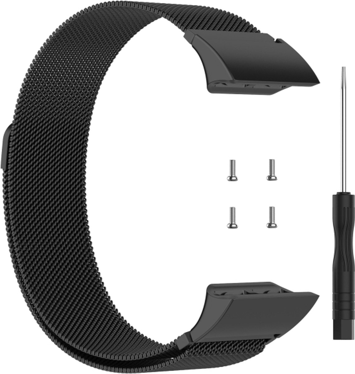 Milanees bandje - geschikt voor Garmin Forerunner 30 / 35 - zwart