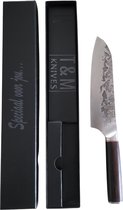 T&M Knives Japans Koksmes Bodils - Keukenmes Van Keihard Staal - Gehamerd Lemmet - Inclusief Cadeaubox