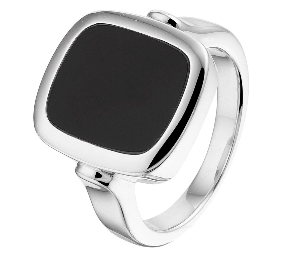 Zilver Gerhodineerde Zegelring onyx 1332578 20.00 mm (63)