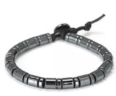 UrbanGoods - Grijs - Hematiet - Kralen Armband - 20 Cm - Handgemaakte armbanden - Verstelbaar