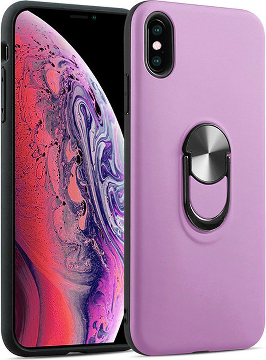Hoesje Geschikt voor iPhone XR hoesje Shockproof Armor case - back cover – TPU – Licht Paars