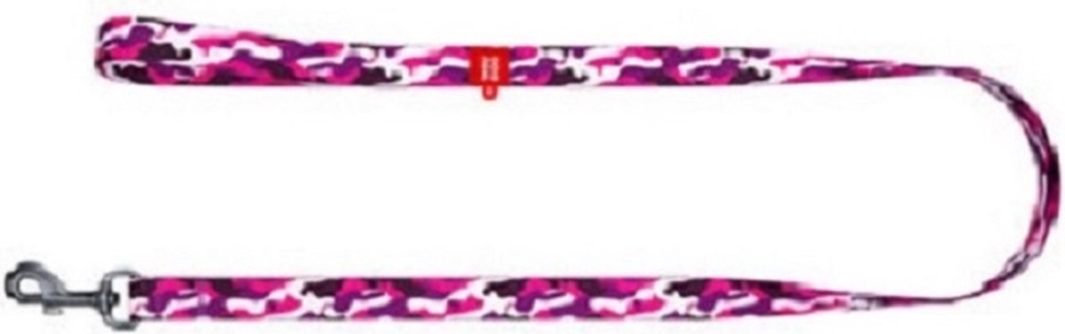 WAUDOG Pink Camo Hondenlijn / Hondenriem - Nylon - Roze Camouflage - Breedte: 15 mm - Lengte: 122 cm