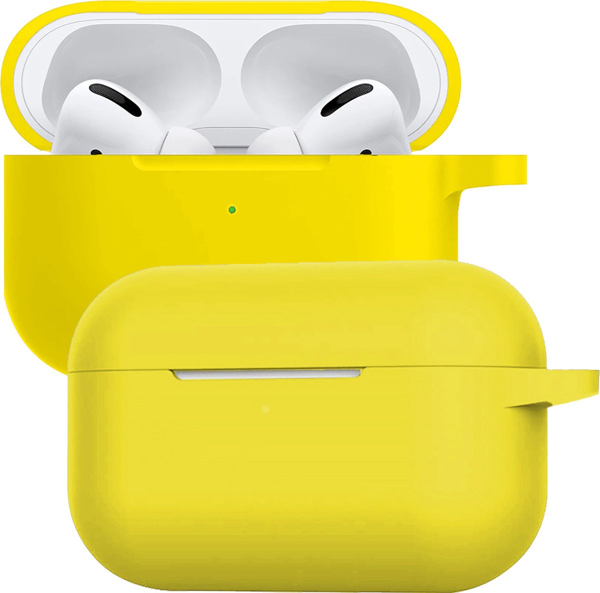 Case Geschikt voor Airpods Pro Hoesje Siliconen Hoes Cover - Hoes Geschikt voor Apple Airpods Pro Case Siliconen - Geel