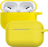 Case Geschikt voor Airpods Pro Hoesje Siliconen Hoes Cover - Hoes Geschikt voor Apple Airpods Pro Case Siliconen - Geel