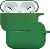 Case Geschikt voor Airpods Pro Hoesje Siliconen Hoes Cover - Hoes Geschikt voor Apple Airpods Pro Case Siliconen - Donkergroen.