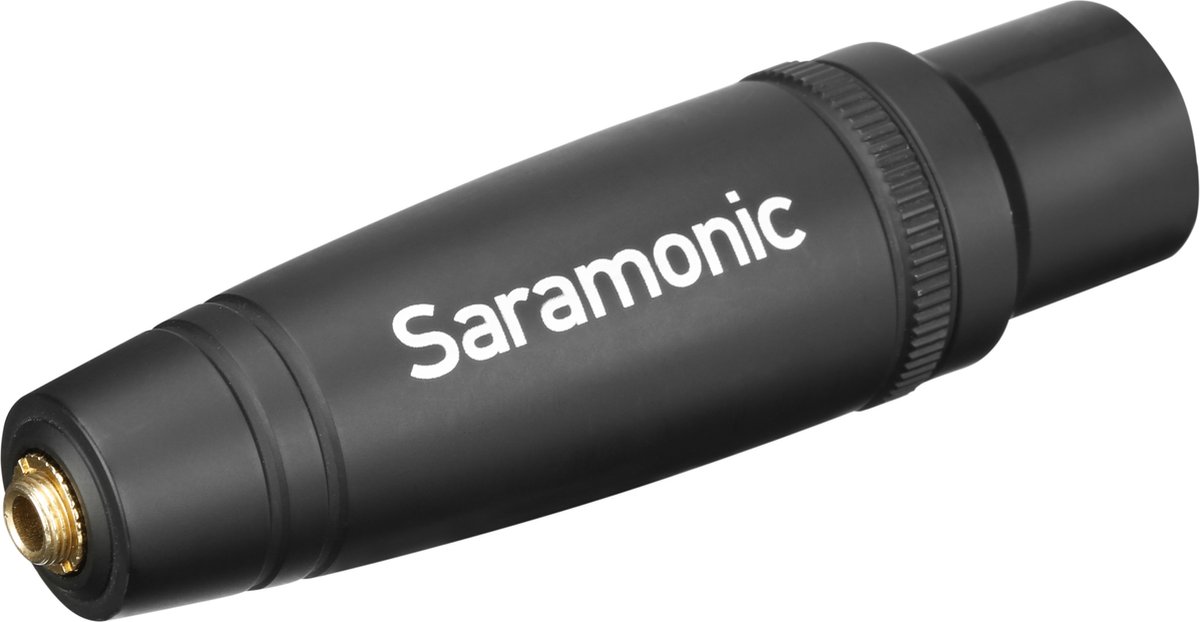 Saramonic C-XLR+ actieve microfoon adapter van 3.5 mini jack naar XLR om bv dynamische of condensator microfoons aan te sluiten op een mixer of camera