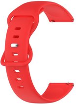 By Qubix Solid color sportband 20mm - Rood - Geschikt voor Samsung Galaxy Watch 6 - Galaxy Watch 6 Pro - Galaxy Watch 5 - Galaxy Watch 5 Pro - Galaxy Watch 4 - Galaxy Watch 4 Classic - Active 2 - Watch 3 (41mm)