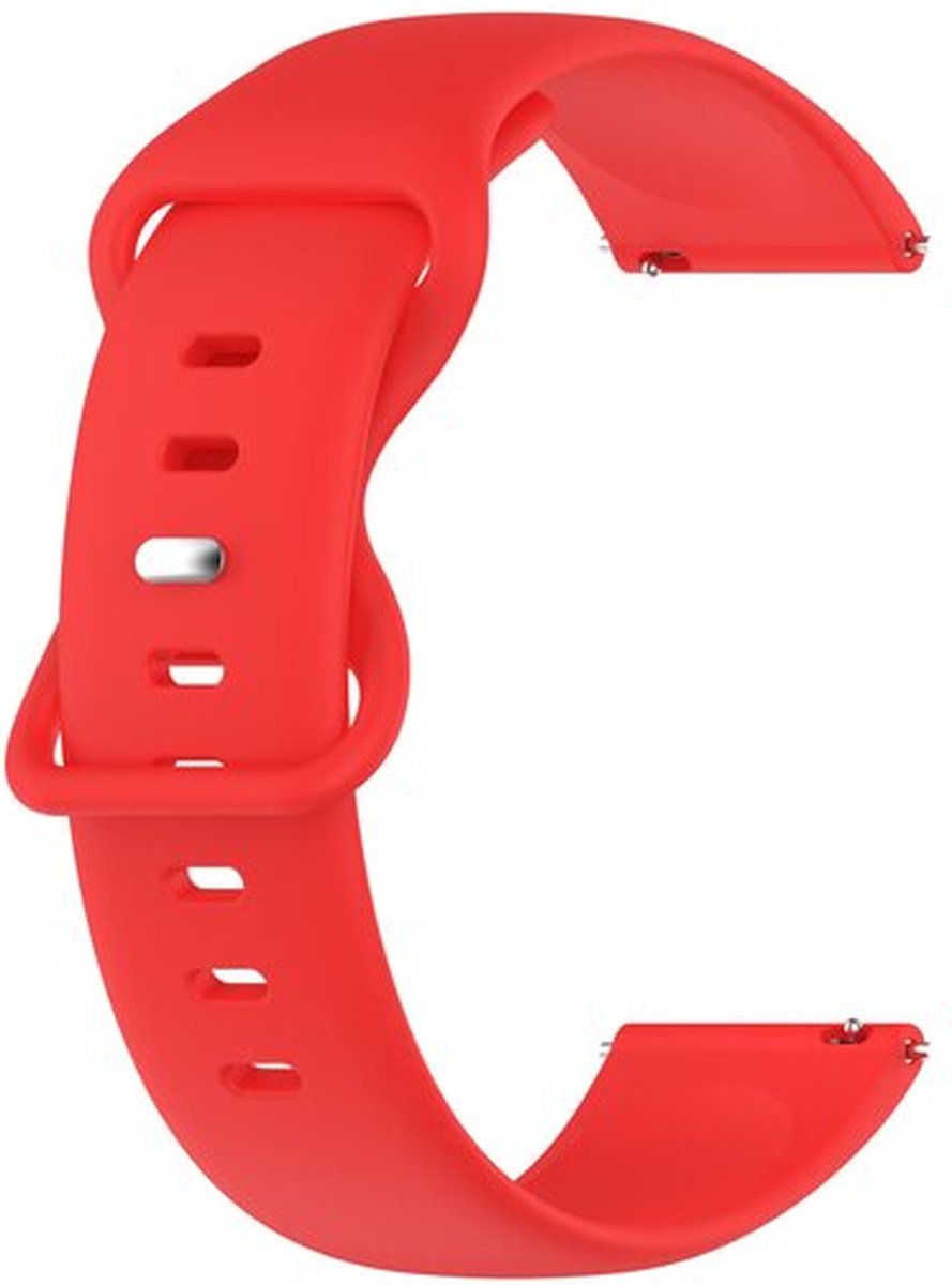 By Qubix - Solid color sportband 20mm - Rood - Geschikt voor Samsung Galaxy Watch 7 (40 & 44mm) - Galaxy Watch FE - Galaxy Watch 6 - Galaxy Watch 6 Pro - Galaxy Watch 5 - 5 Pro - Galaxy Watch 4 - 4 Classic - Active 2 - Watch 3 (41mm)