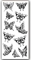GlittersXL - Temporary Tattoo Vlinders (19x9 cm) [Neptattoo - Tijdelijke tatoeage - Nep Fake Tattoos - Water overdraagbare festival sticker henna outfit tattoo - Glitter tattoo - Volwassenen Kinderen Jongen Meisje]