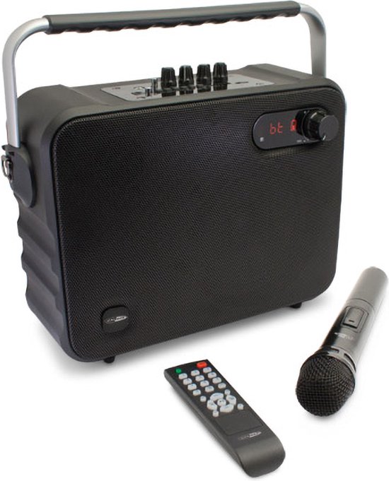 Caliber Karaoke set met Karaoke microfoon bluetooth en accu Zwart (HPG517BT)