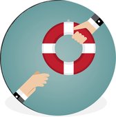 Illustration d'une bouée qui est indiquée Cercle mural aluminium ⌀ 30 cm - impression photo sur cercle mural / cercle vivant / cercle de jardin (décoration murale)