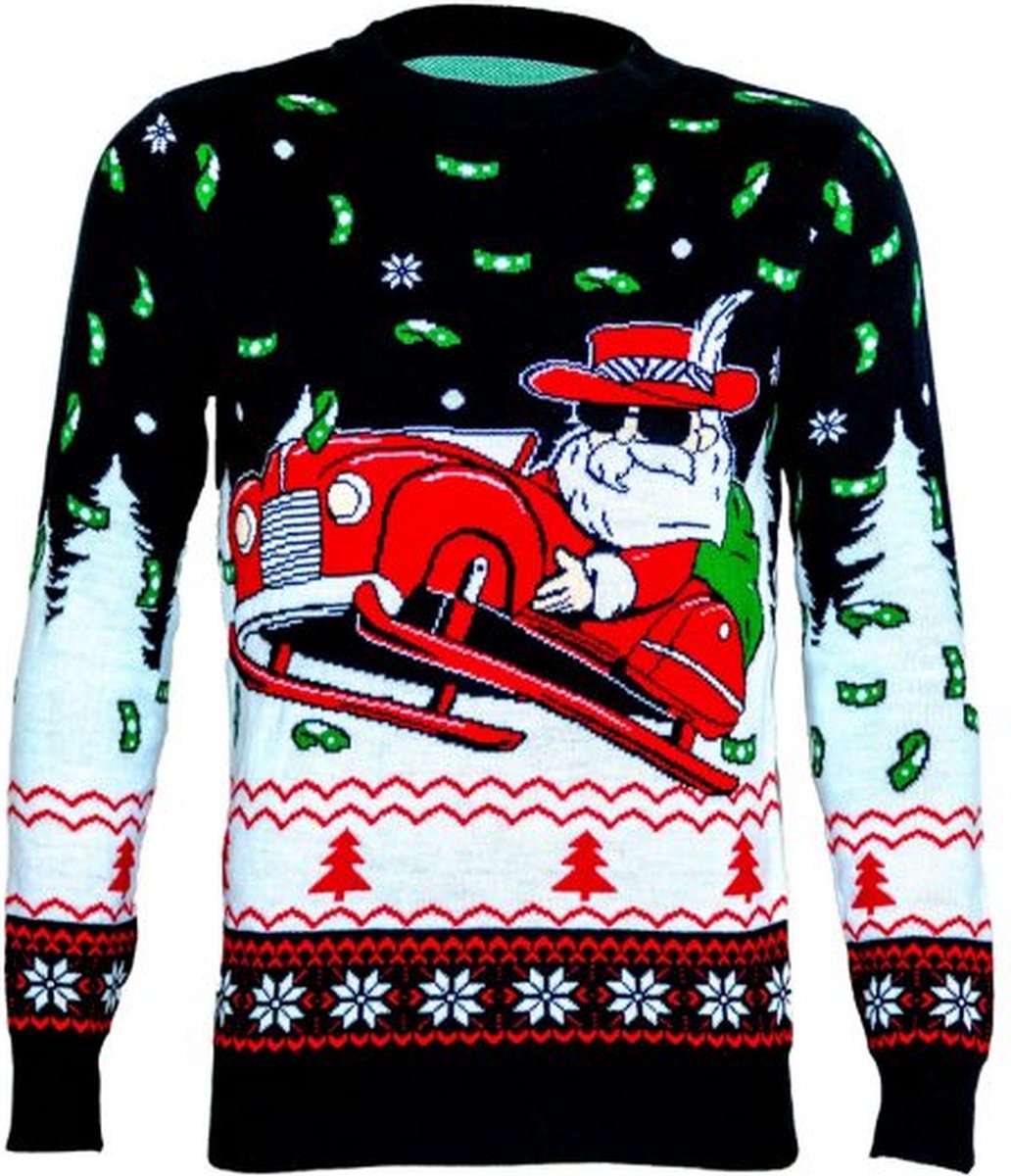 Pimp santa Foute kersttrui - Maat: L - Gebreide kersttrui - Heren kersttrui - Dames kersttrui - Foute kersttruien - Kerst outfit - Kerstkleding - Lelijke kersttrui - Gekke kersttrui -