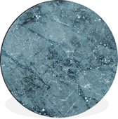 WallCircle - Wandcirkel - Muurcirkel - Marmer - Blauw - Glitters - Aluminium - Dibond - ⌀ 90 cm - Binnen en Buiten