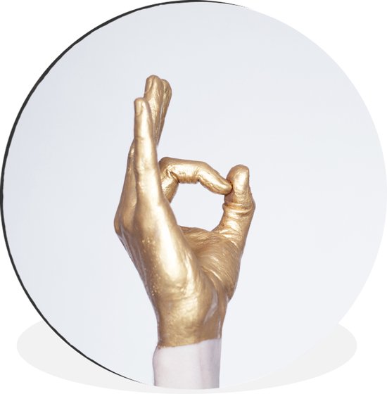 WallCircle - Wandcirkel - Muurcirkel - Body art op een hand met een symbool - Aluminium - Dibond - ⌀ 30 cm - Binnen en Buiten
