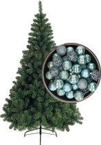 Sapin de Noël Bellatio Decorations H150 cm - avec boules de Noël bleu glacier