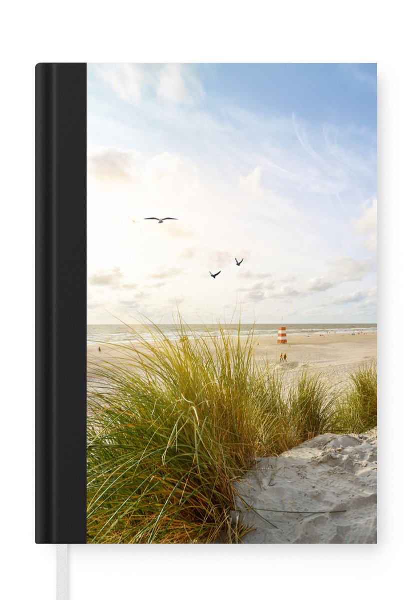 Notitieboek - Schrijfboek - Strand - Zee - Vogels - Notitieboekje klein - A5 formaat - Schrijfblok