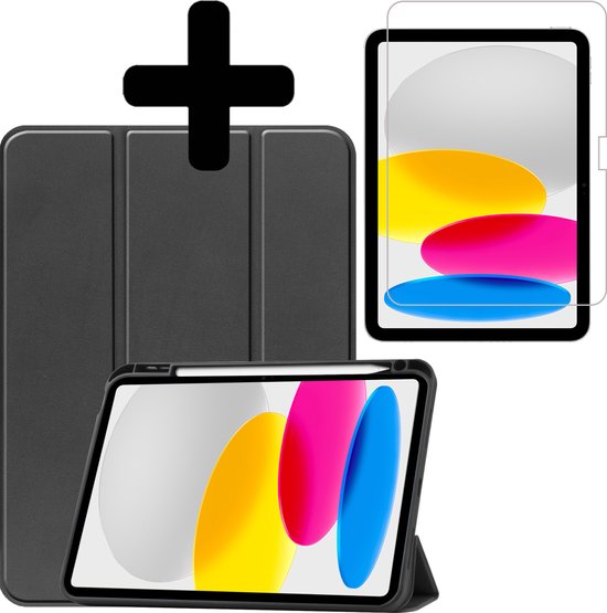 iPad 10 2022 Hoes Luxe Hoesje Book Case Hard Cover Met Pencil Houder Met...