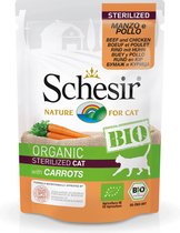 16x Schesir Kattenvoer Sterilized Bio Rund - Kip - Wortel 85 gr