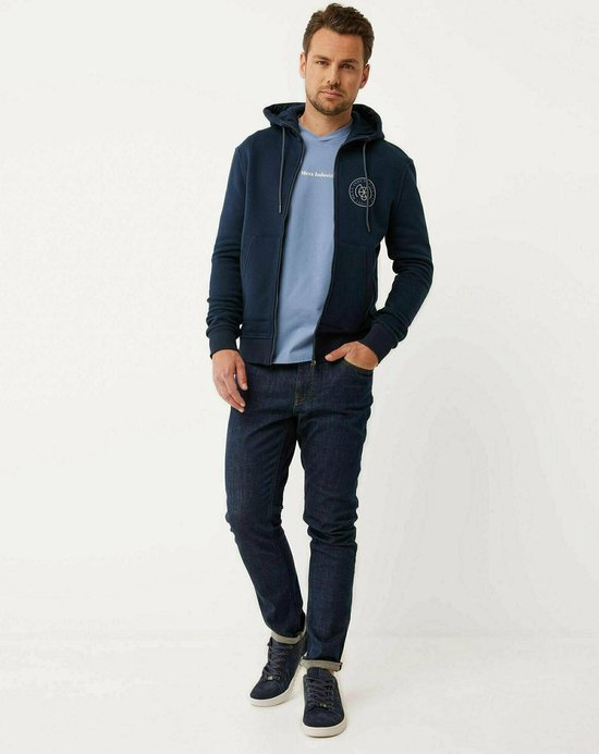 Hooded Sweater With Small Chest Artwork Mannen - Navy - Maat M
