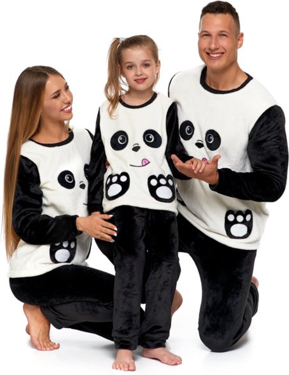 Moraj warme panda- pyjama/huispak voor dames - stof zoals bont M | bol.com