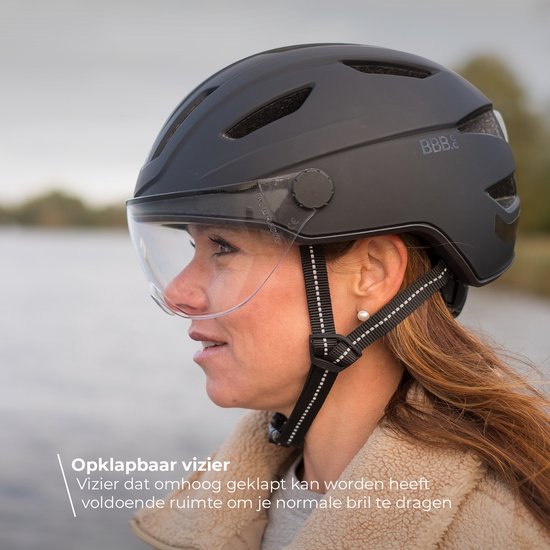BBB Cycling Move Faceshield Transparant Fietshelm BHE-57 - Speed Pedelec, E-bike & Snorfiets - NTA 8776 - Mat Zwart - Maat L van BBB Cycling — afbeelding 5