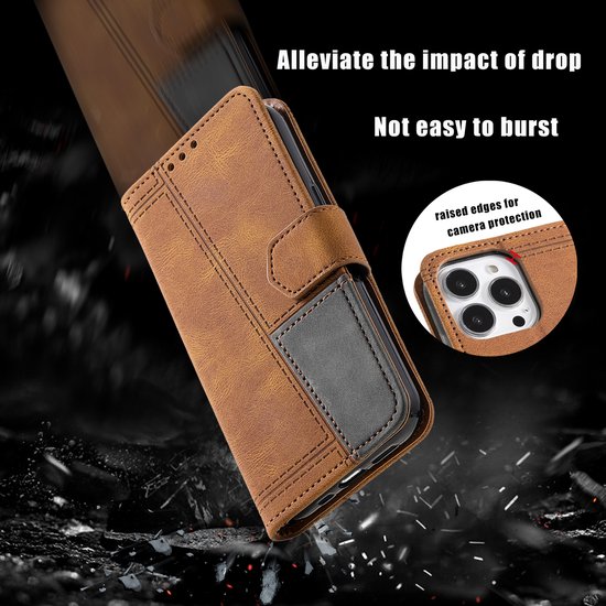 Yidai-Silu Leren beschermhoes voor iPhone 14 Pro Max, 2-in-1