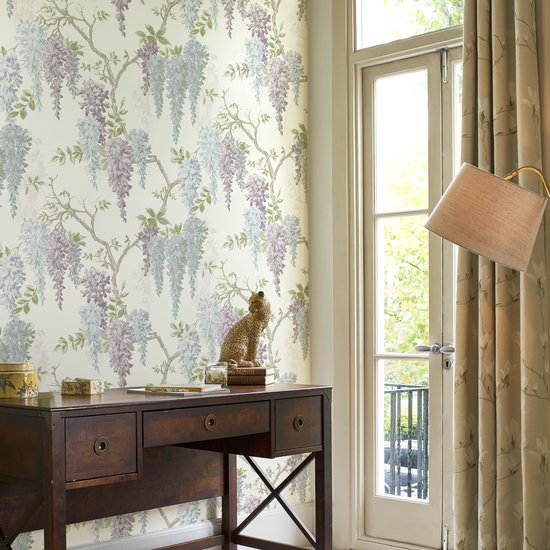 Laura Ashley - Papier peint intissé - Glycine Garden Pale Iris - Papier peint non tissé
