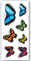 Temporary Tattoo Vlinders (19x9 cm) [Neptattoo - Tijdelijke tatoeage - Nep Fake Tattoos - Water overdraagbare festival sticker henna outfit tattoo - Glitter tattoo - Volwassenen Kinderen Jongen Meisje]