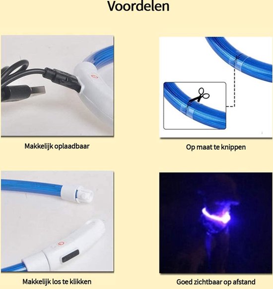 Hondenverlichting voor nachtwandelen, 2 stuks (wit en zwart