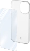 Cellularline - iPhone 14, Protection Kit Hoesje & Screen Protector, transparant