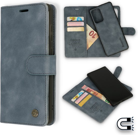 Casemania Hoesje Geschikt voor Samsung Galaxy S22 Ultra Shadow Gray - 2 in 1 Magnetic Book Case