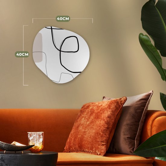 Décoration murale Organique - Décoration murale Plastique - Peinture Organique - Abstrait - Pastel - Minimalisme - 40x40 cm - Forme miroir asymétrique sur plastique