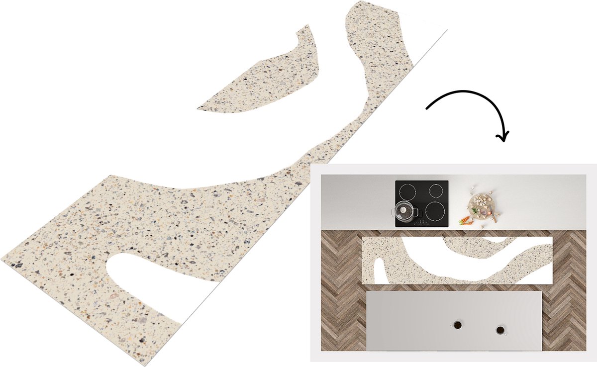 KitchenYeah Keukenloper - Loper keuken - Abstract - Glitter - Design - 240x60 cm - Keukenloper vinyl Multicolor