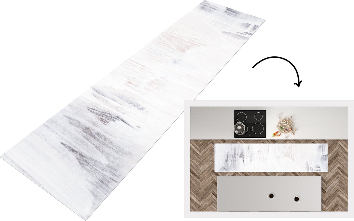 Keukenloper - Loper keuken - Acrylverf - Verf - Design - 200x50 cm - Keukenloper vinyl