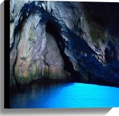 WallClassics - Canvas  - Lichtgevend Blauw Water - 40x40 cm Foto op Canvas Schilderij (Wanddecoratie op Canvas)