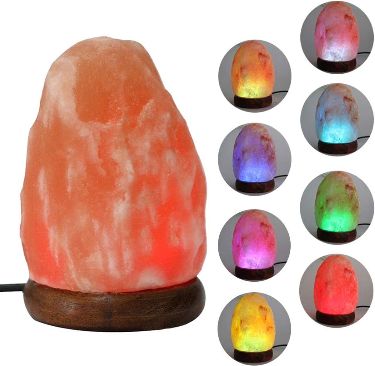 Himalaya Zoutkristal Premium RGB LED Lamp USB - 18 cm hoog - 2kg