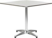 vidaXL Tuintafel 80x80x70 cm aluminium zilverkleurig