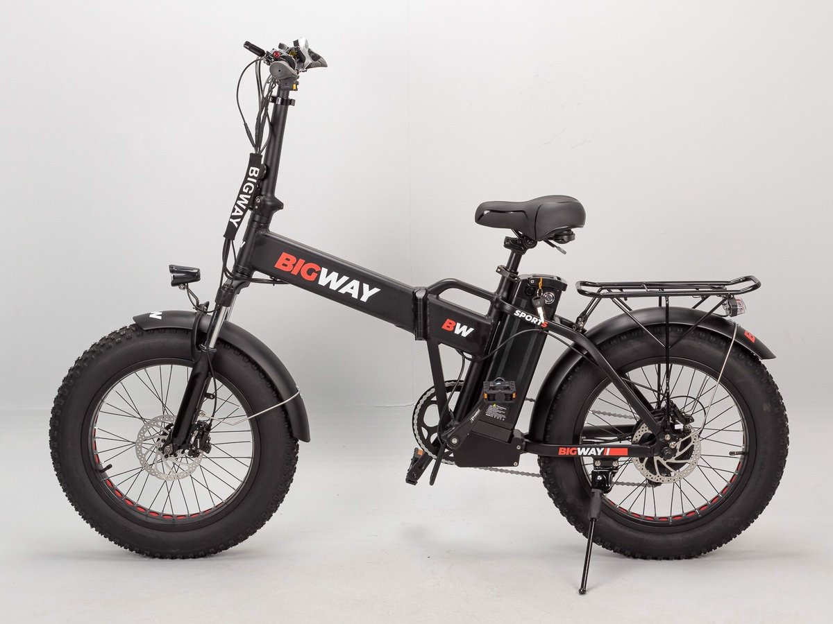 Big Way - Fatbike - Elektrische Fiets - Vouwfiets - E bike - Shimano 7 Sp - Zwart